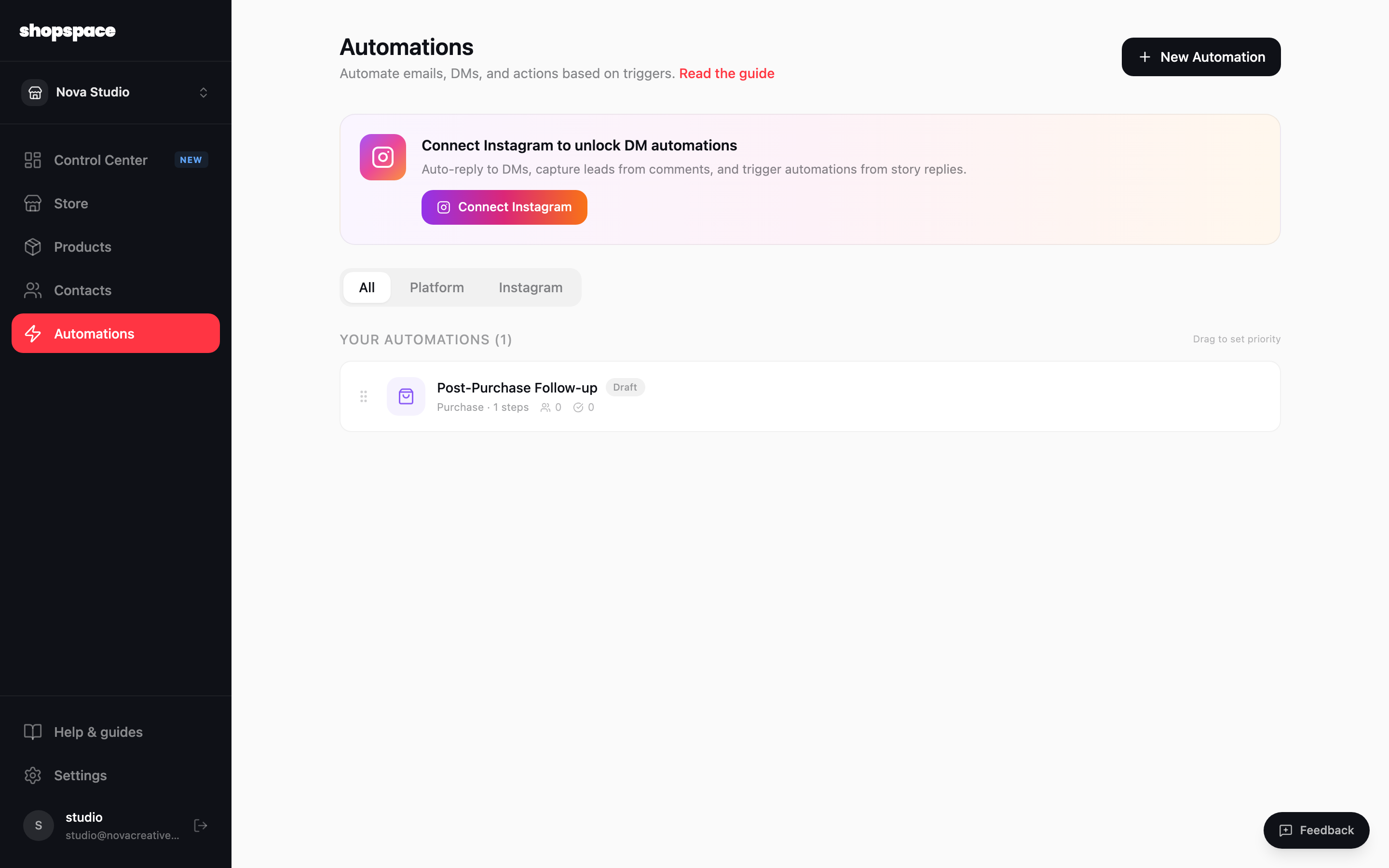 Connect your Instagram account