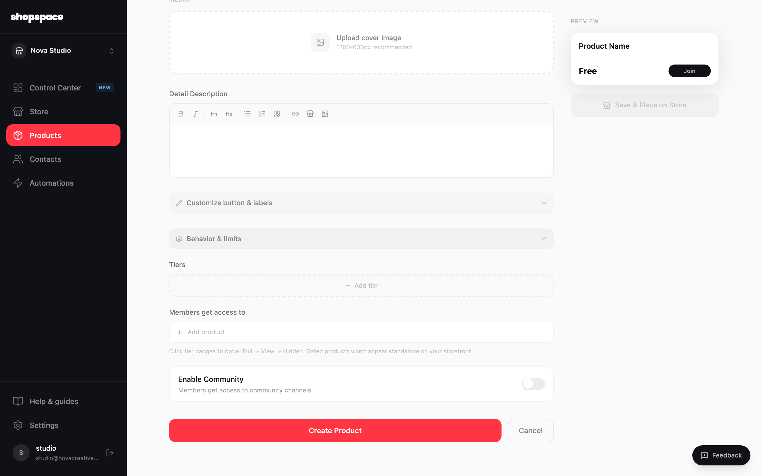 Add your tiers and gated content