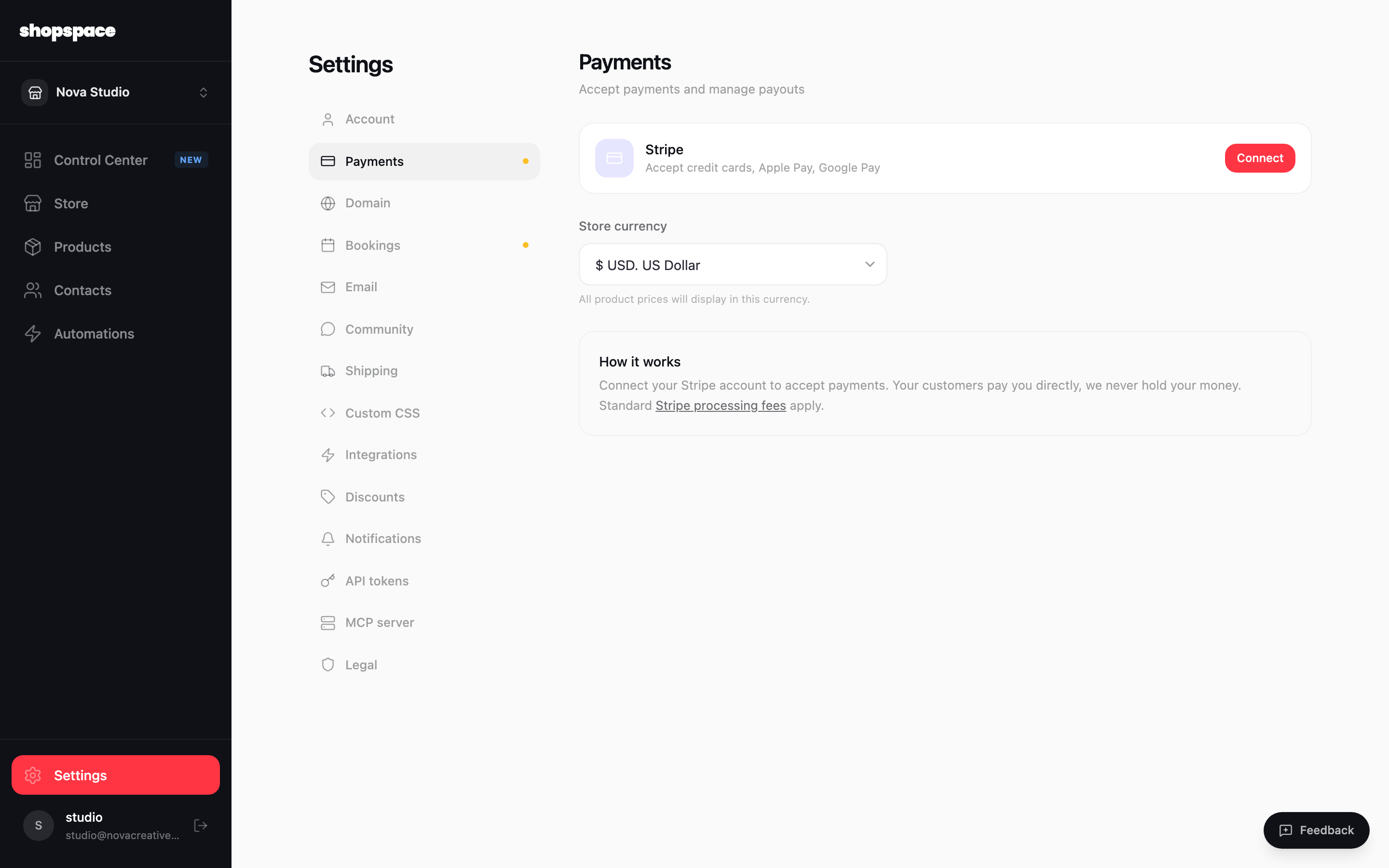 Open Settings and go to Payments